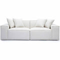 Sofa tapicerowana o dekoracyjnym profilu z eleganckim profilem w odcieniu bieli