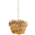 Lampa wiszaca o miekkim zarysie z naturalnym charakterem w odcieniu bezu