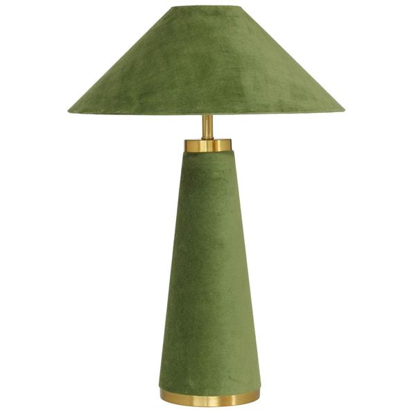 Lampa pod ogowa o spokojnej linii z harmonijnym wykonczeniem w odcieniu zieleni