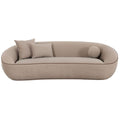Sofa tapicerowana o zaokraglonej formie z eleganckim profilem w odcieniu bezu